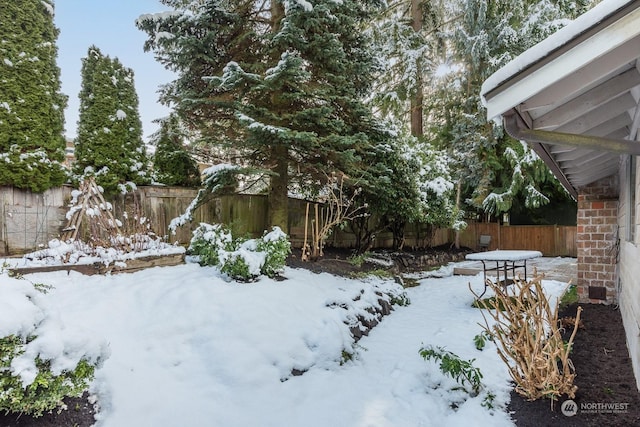 view of snowy yard