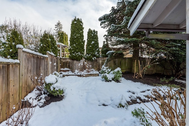 view of snowy yard