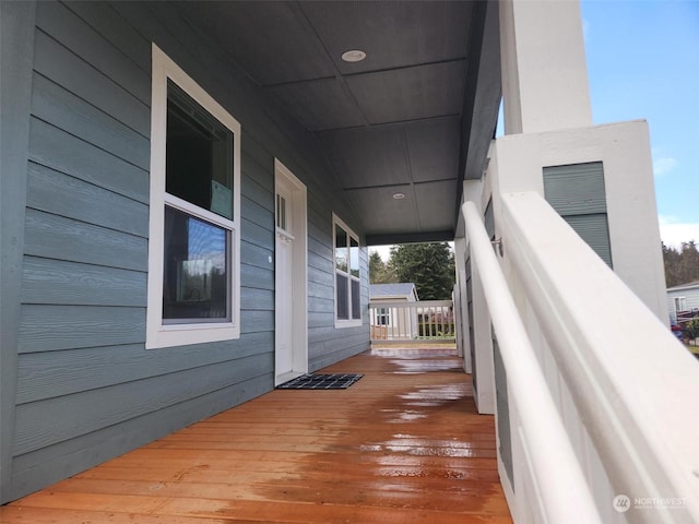 deck with covered porch