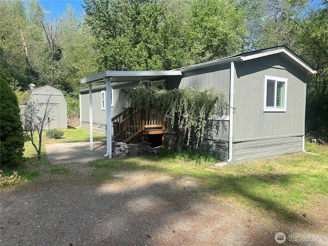 view of shed