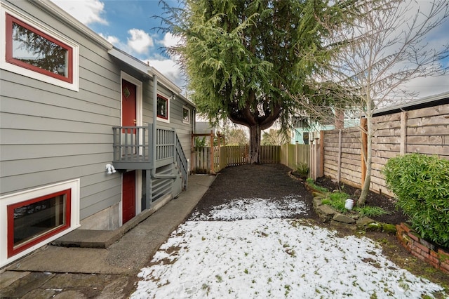 view of snowy yard