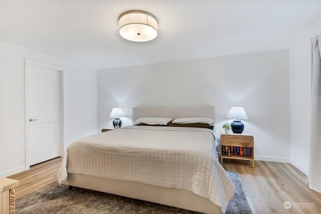 bedroom featuring light hardwood / wood-style floors