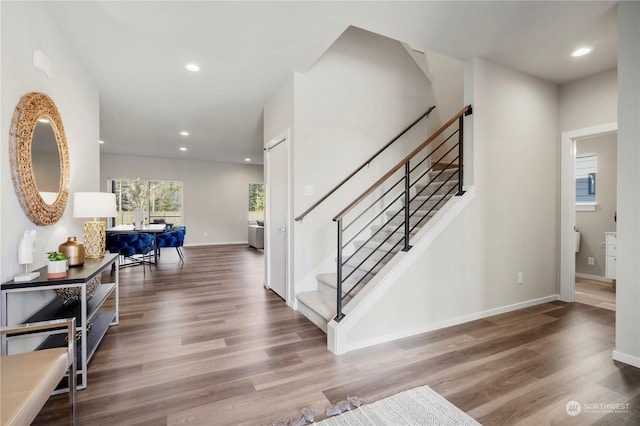 entrance foyer featuring hardwood / wood-style floors