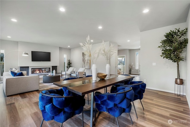 dining room with hardwood / wood-style flooring