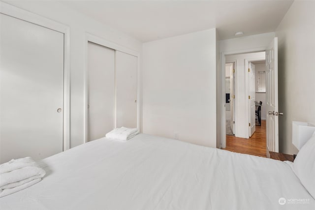 bedroom featuring wood-type flooring