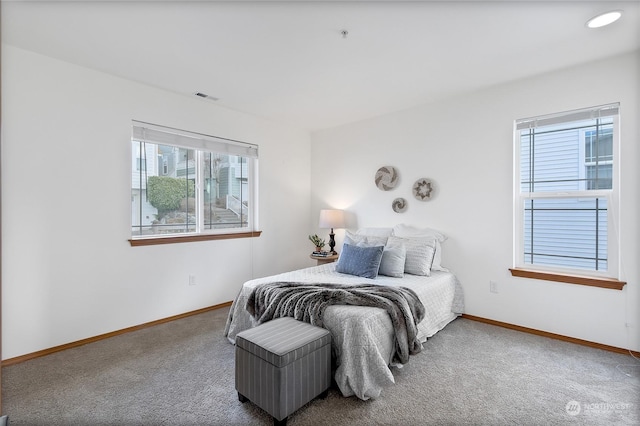 bedroom with carpet