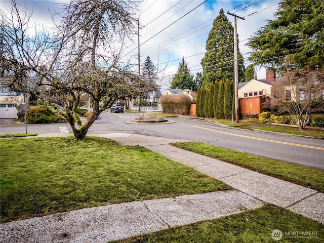 view of road with sidewalks