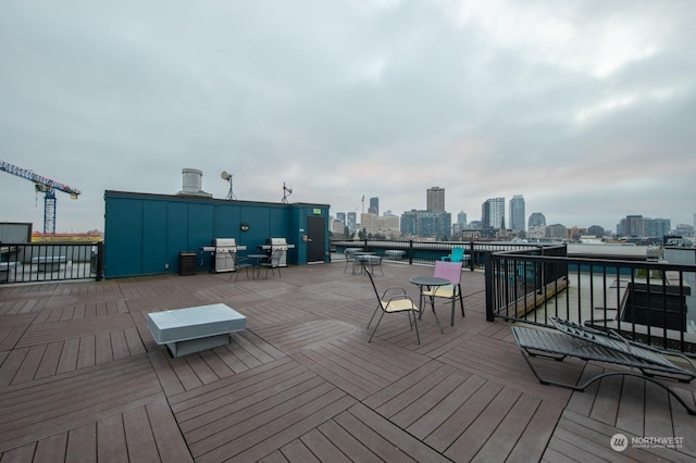 deck with grilling area