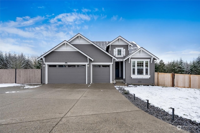 craftsman inspired home featuring a garage