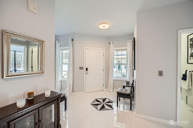 view of tiled foyer entrance