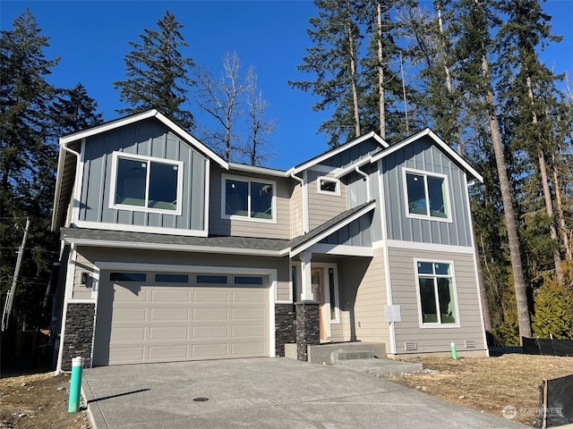 craftsman-style home featuring a garage