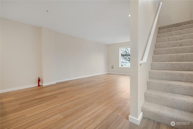 interior space with light hardwood / wood-style flooring