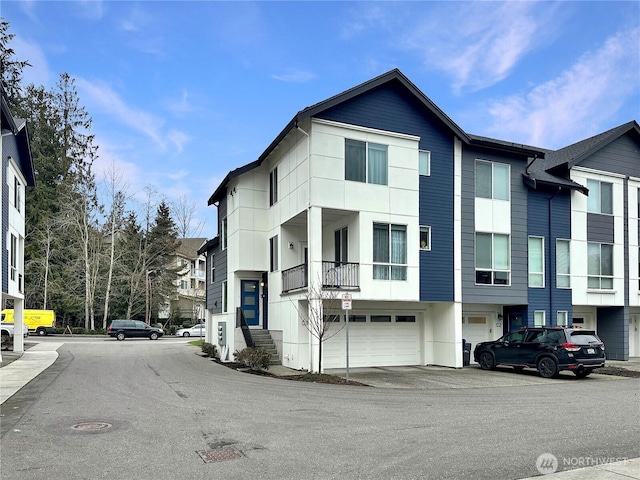 view of building exterior with a garage