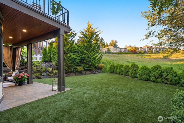 view of yard with a patio