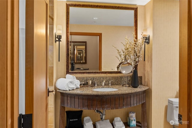 bathroom with sink and toilet