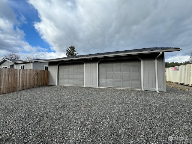 view of garage