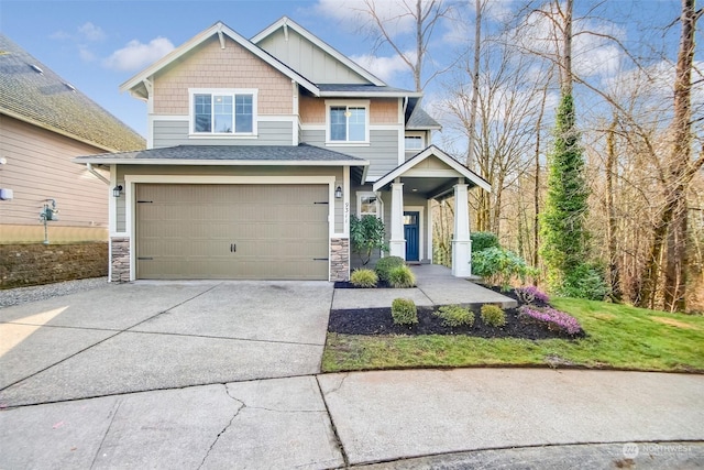 craftsman-style house featuring a garage