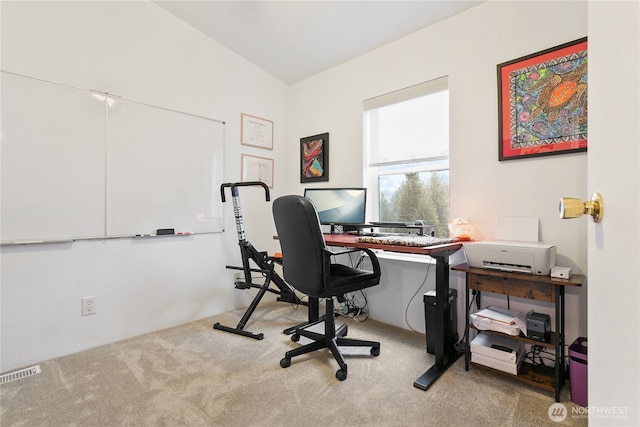 view of carpeted office