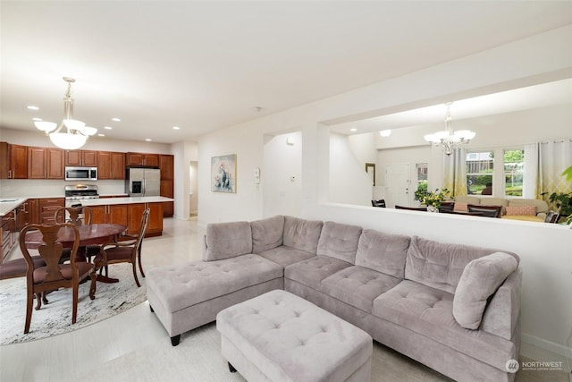 20411 90th Pl S, Kent, WA 98031 - living room with sink and an inviting chandelier