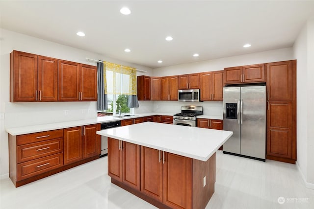 20411 90th Pl S, Kent, WA 98031 - kitchen with stainless steel appliances, a center island, and sink