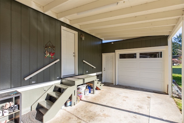 view of garage