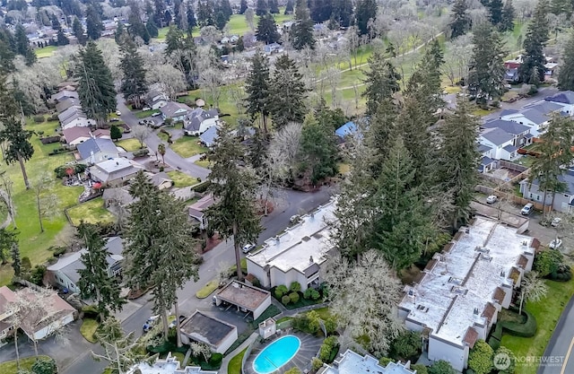 bird's eye view with a residential view
