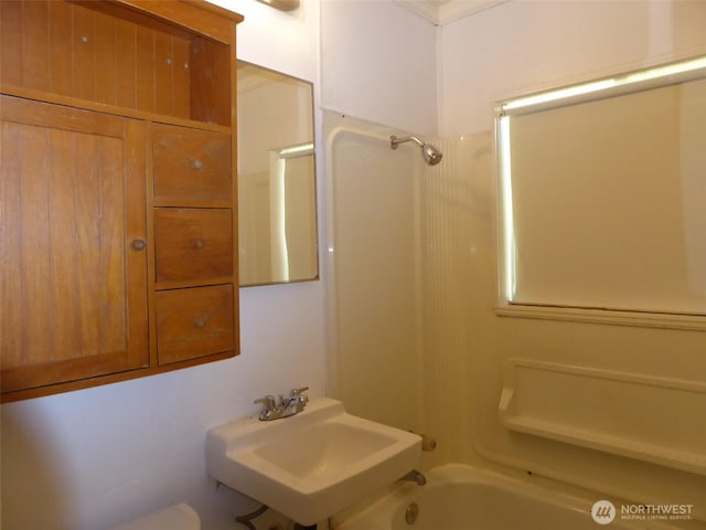 12217 4th Dr SE, Everett, WA 98208 - bathroom featuring toilet and washtub / shower combination