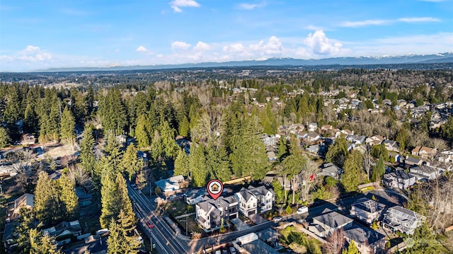 bird's eye view featuring a mountain view