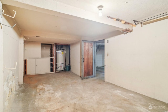 basement with water heater