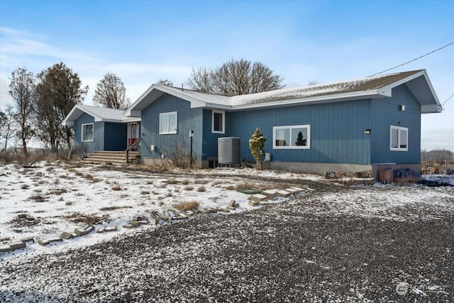 view of front of property featuring cooling unit