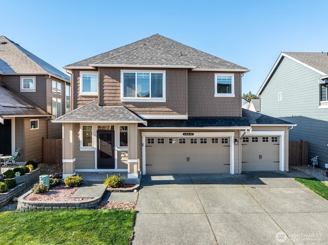 view of front property with a garage