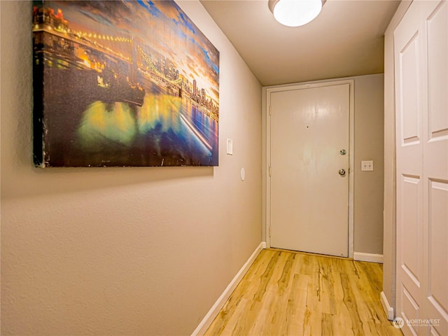 hall featuring light hardwood / wood-style floors