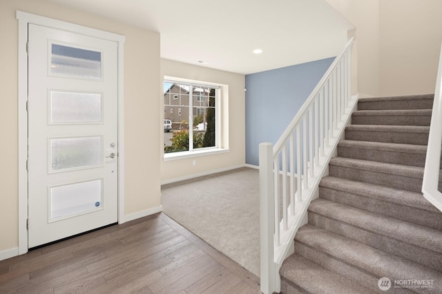 foyer featuring hardwood / wood-style floors