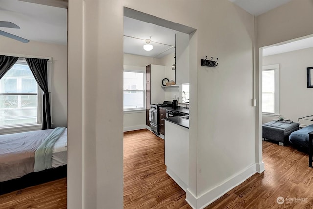 hallway featuring hardwood / wood-style flooring