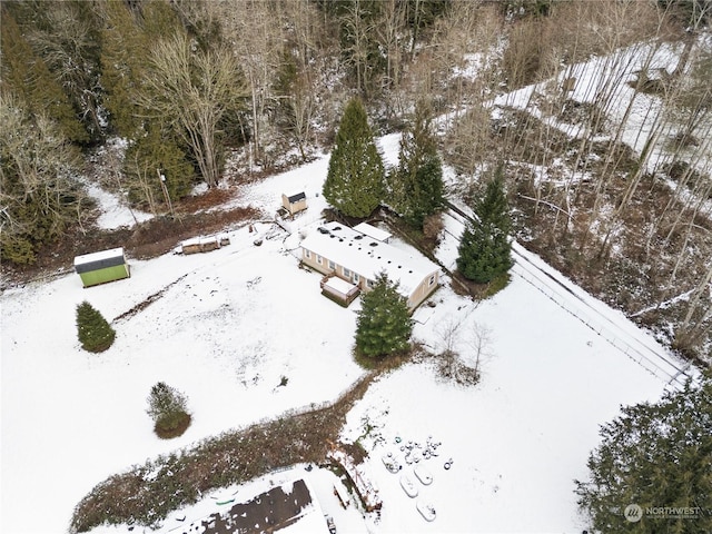 view of snowy aerial view