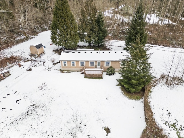 view of snowy aerial view