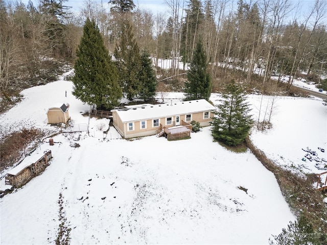 view of snowy aerial view