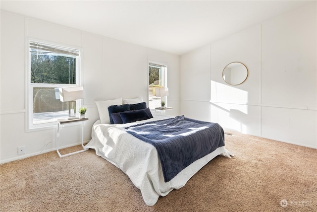 bedroom featuring carpet