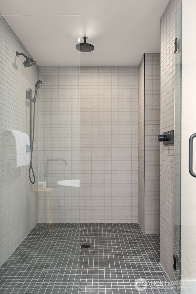238 4th Ave Unit 100, Kirkland, WA 98033 - full bath with a shower stall and tile patterned flooring
