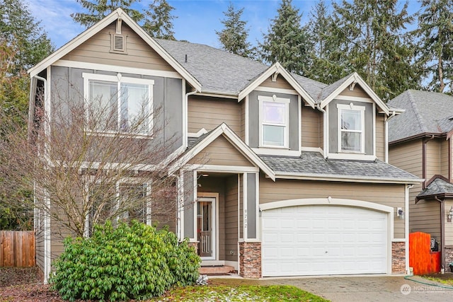 view of front facade with a garage