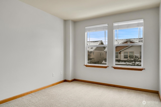 unfurnished room featuring carpet