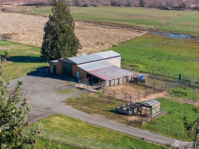 bird's eye view featuring a rural view