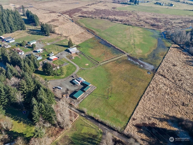 aerial view featuring a rural view