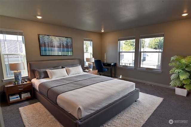 view of carpeted bedroom