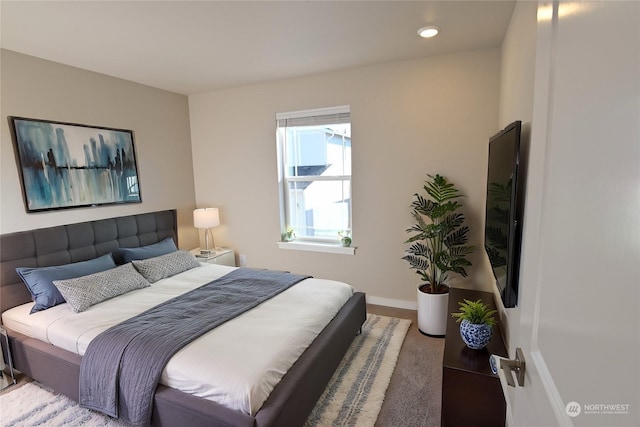 bedroom with carpet floors