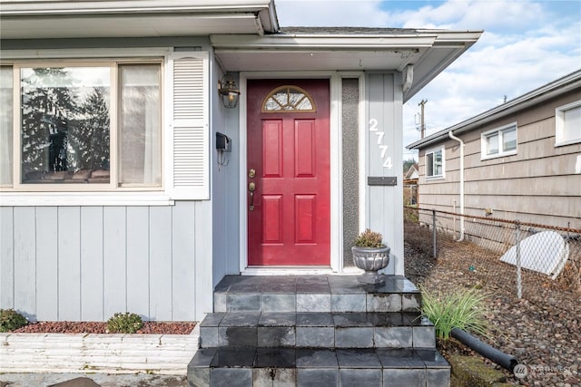 view of doorway to property