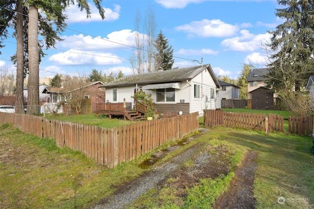 exterior space with a wooden deck