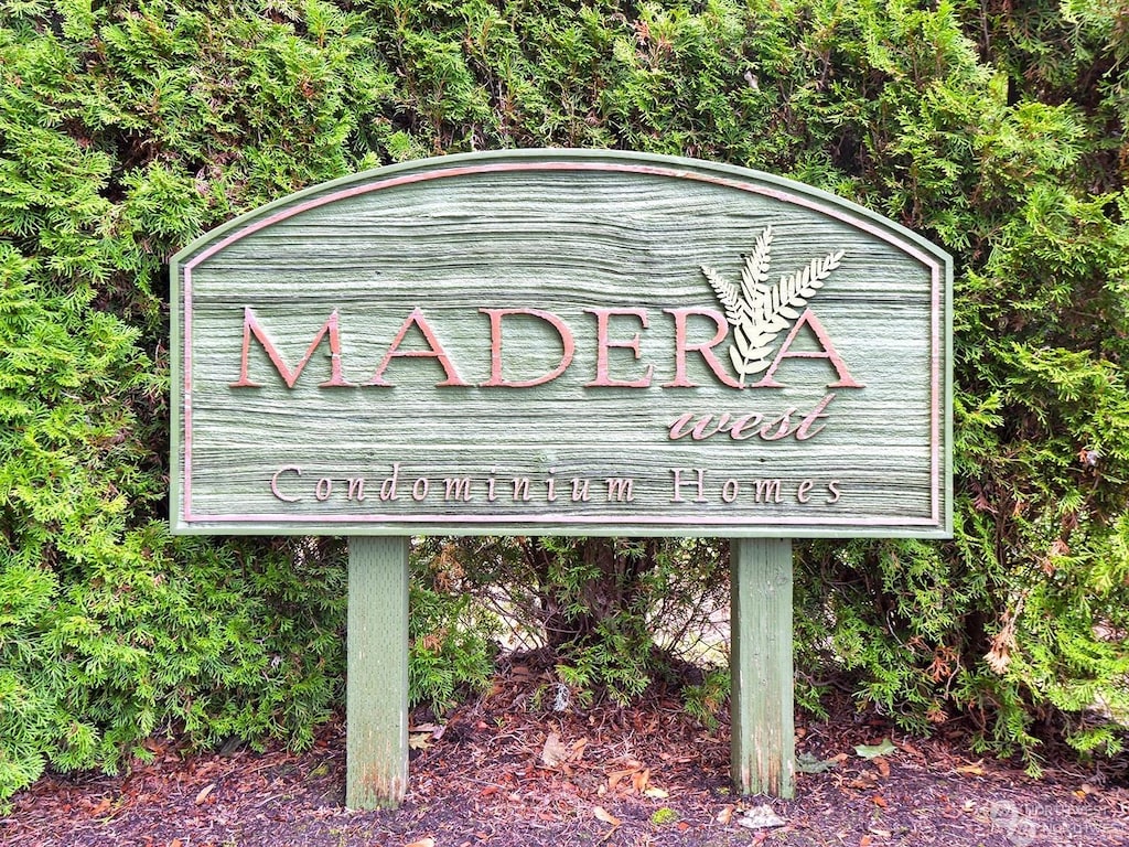 view of community sign