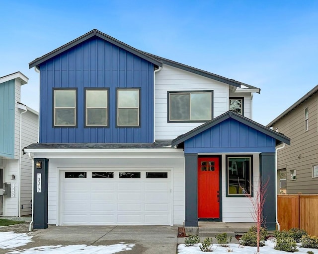 view of front of home featuring a garage