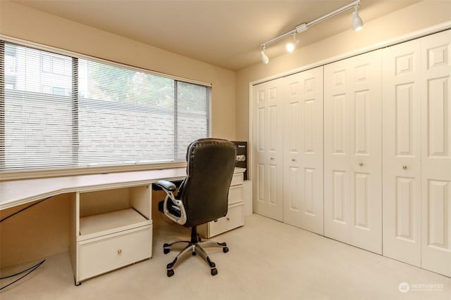 view of carpeted office